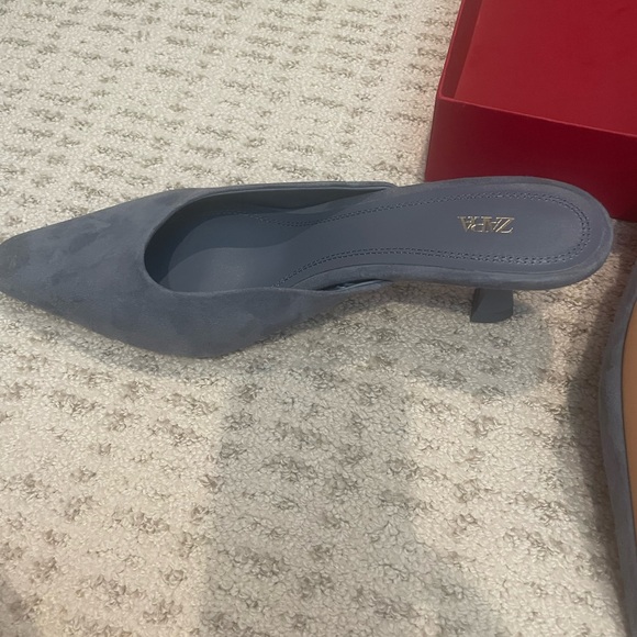 Zara denim blue suede mules - Picture 2 of 5